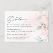 赤面の花、ピンクの花結婚、の詳細 エンクロージャーカード (正面)