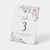 赤面の花，ピンクの花，ぼほ，テーブル番号 台座サイン (正面)