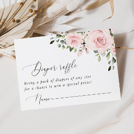 赤面の花,ピンクの花,ボホ,おむつラッフル エンクロージャーカード