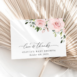 赤面の花,ピンクの花,ボホ,赤ちゃんシャワー サンキューカード