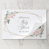 赤面の花，ピンクの花，ボホ，赤ちゃんシャワー ペーパーパッド (折り畳み)