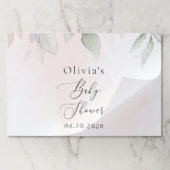 赤面の花，ピンクの花，ボホ，赤ちゃんシャワー ペーパーパッド (折り畳み)