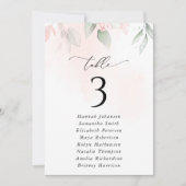 赤面の花，ピンクの花，座席表カード (正面)