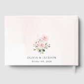 赤面の花，ピンクの花，緑結婚, s ゲストブック (裏面)