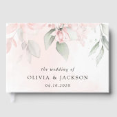 赤面の花，ピンクの花，緑結婚, s ゲストブック (正面)