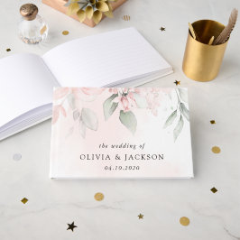 赤面の花，ピンクの花，緑結婚, s ゲストブック