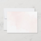 赤面の花，ピンクの花，緑結婚, s サンキューカード (裏面)