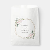 赤面の花,ピンクの花,緑結婚, s フェイバーバッグ (正面)