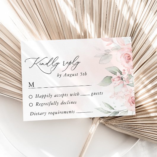 赤面の花，ピンクの花，緑結婚, s 出欠カード