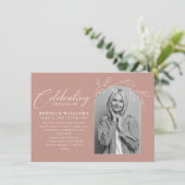 赤面の葉のお祝いライフ招待状 招待状 (スタンド正面)