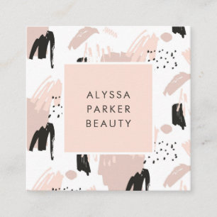 赤面の走り書き のトレンディーおよび上品 スクエア名刺