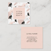 赤面の走り書き|のトレンディーおよび上品 スクエア名刺 (正面/裏面)