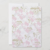 赤面の金ゴールドの花の金属結婚式招待状 招待状 (裏面)