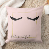 赤面の魅力的なピンクの黒い金ゴールドのまつげ クッション (ブランケット)