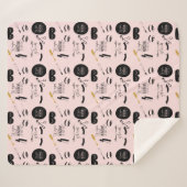 赤面の魅力的なピンクの黒い金ゴールドのまつげ シェルパブランケット (正面(横))