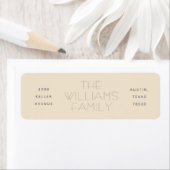 赤面の3列のモダン差出人住所ラベル ラベル (インサイチュ)