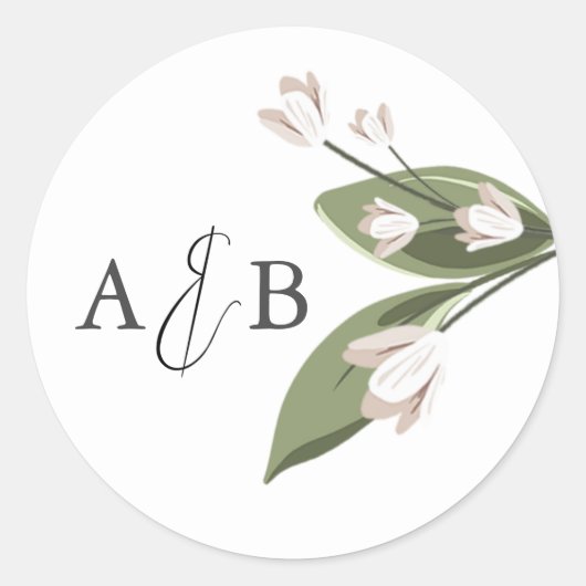 赤面のSprigs丸いシール ラウンドシール (正面)