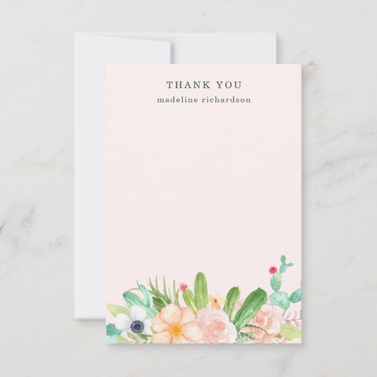 赤面のSucculents サンキューカード (正面)