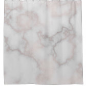 赤面はピンクのバラの金ゴールドの白い大理石パターンにある調子を与えます シャワーカーテン (正面)