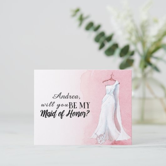 赤面は私のメイド・オブ・オーナー(花嫁付き添い人)のガウ結婚ンになる 招待状 (スタンド正面)