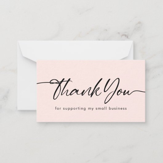 赤面は私の小規模企業をサポートしてくれてありがとう ノートカード (正面)