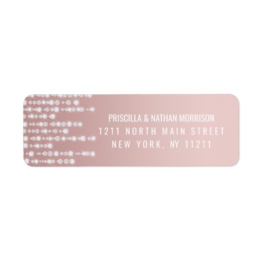 赤面ぶら下がったピンクのダイヤ結婚モンド ラベル (正面)