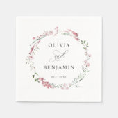 赤面ほこりっぽいバラピンク野草花結婚の花 スタンダードカクテルナプキン (正面)