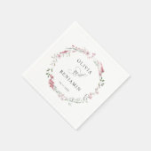 赤面ほこりっぽいバラピンク野草花結婚の花 スタンダードカクテルナプキン (角)