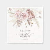 赤面ほこりっぽいバラフローラブライダルシャワー スタンダードカクテルナプキン (正面)