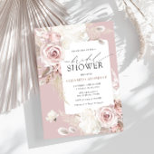 赤面ほこりっぽいバラフローラユニークブライダルシャワー 招待状