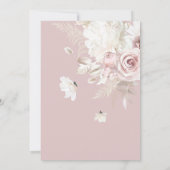 赤面ほこりっぽいバラフローラユニークブライダルシャワー 招待状 (裏面)