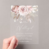 赤面ほこりっぽいバラボホトニングオールシーズ結婚ンズ アクリル招待状 (インサイチュ (ポータブル))