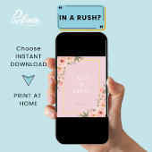 赤面ほこりっぽいピンクカードギフトシャワーサインのポスター ポスター