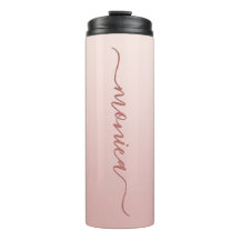 赤面ほこりっぽいピンクグラデーションのエレガント署名