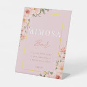 赤面ほこりっぽいピンクフローラミモサバーシャワーサイン 台座サイン (正面)