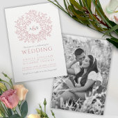 赤面ほこりっぽいピンク色の手で描かれた離れ写真の円 招待状