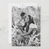 赤面ほこりっぽいピンク色の手で描かれた離れ写真の円 招待状 (裏面)