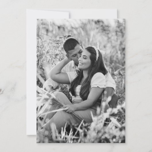 赤面ほこりっぽいピンク色の手で描かれた離れ写真の円 招待状 (裏面)