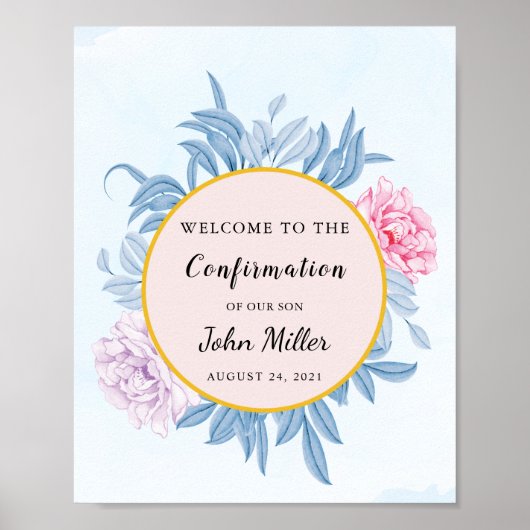 赤面ほこりっぽい青い水の色の確認へようこそ ポスター (正面)