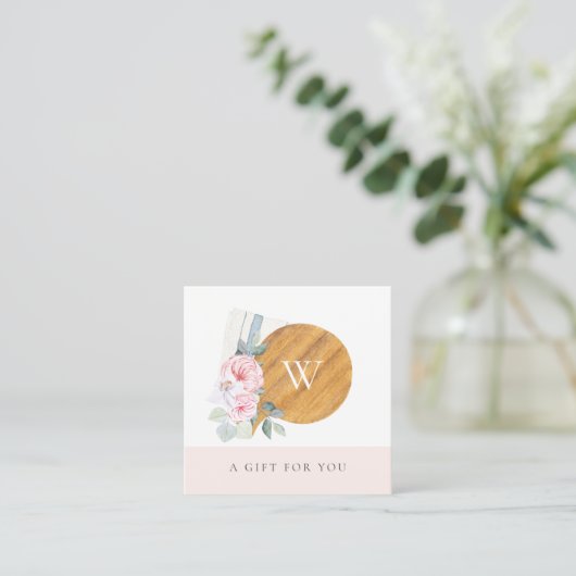 赤面まなボードフローラギフト券 スクエア名刺 (スタンド正面)