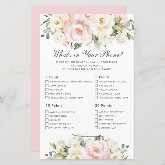 赤面アイボリーフローラあなたの電話のベビーゲームの内容 (正面/裏面)