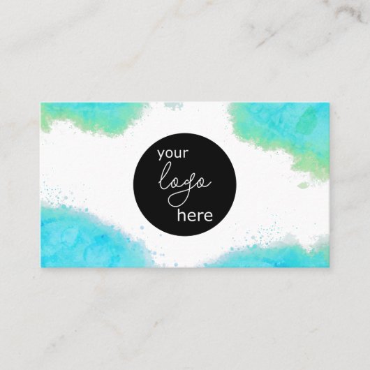 赤面アクアウォーターカスタムカラーQRコード 名刺 (正面)