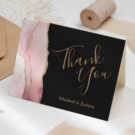 赤面アゲート金ゴールドグリッター結婚ダークありがとう カード