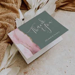 赤面アゲート金ゴールド深いセージ結婚グリーンありがとう カード