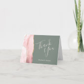 赤面アゲート金ゴールド深いセージ結婚グリーンありがとう カード (正面)