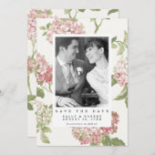 赤面アジサイ写真の結婚式を保存する日付カード サンキューカード (正面/裏面)