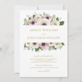 赤面アネモンブーケ結婚式招待状 招待状