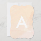 赤面アプリコットウォーターカラーブライダルシャワー招待 招待状 (裏面)