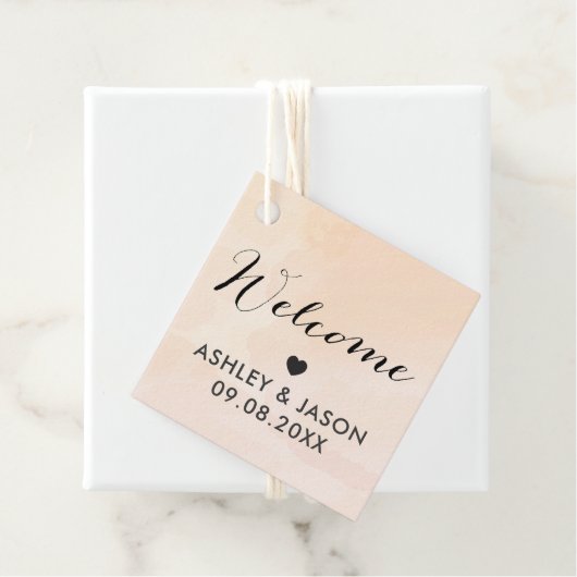 赤面アプリコット水結婚色のウェルカムギフトラベル フェイバータグ (インサイチュ)