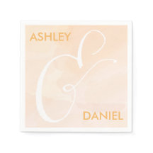 赤面アプリコット水結婚色のナプキンス、ピーチ